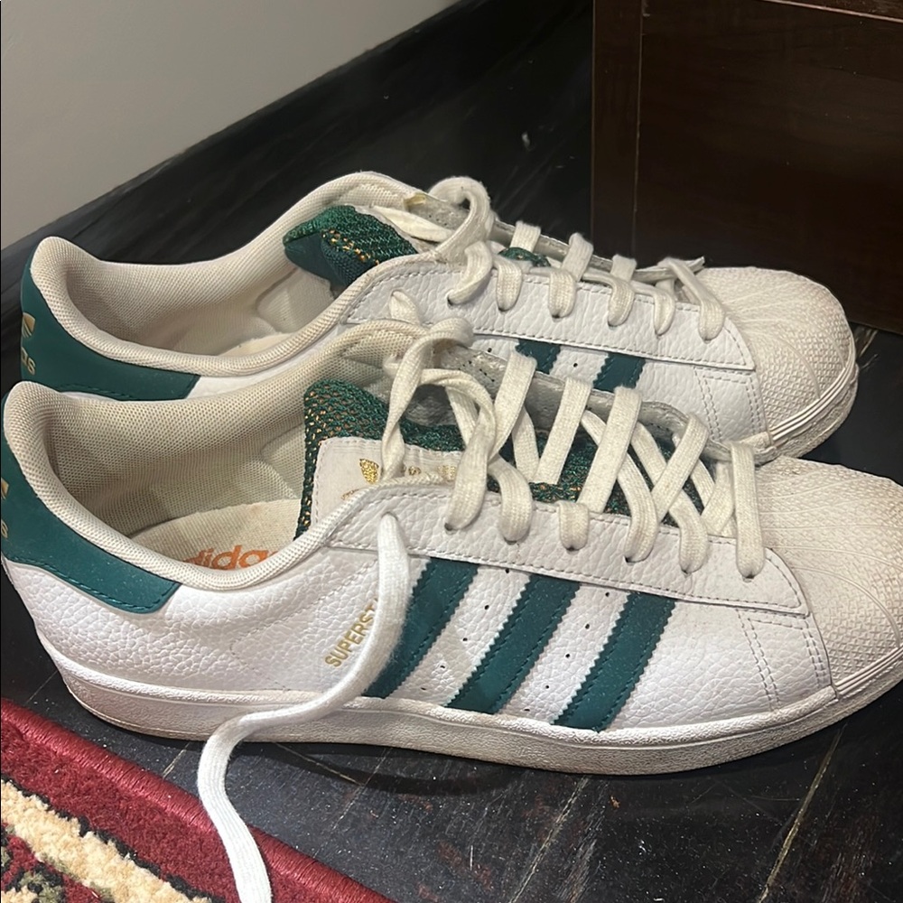 Adidas Classic White and Green Sneakers